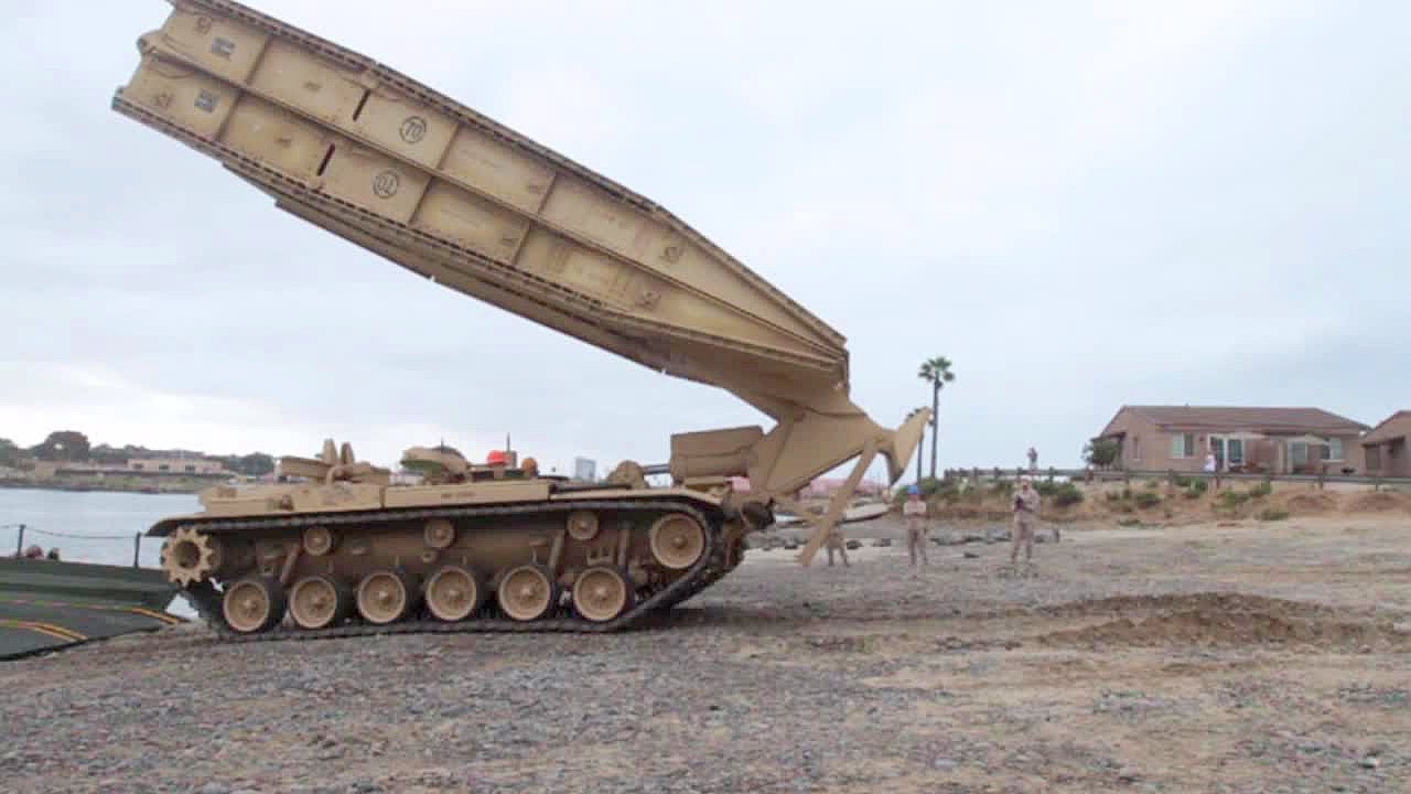 AMAZING Tank Launched Bridge M60 Armoured VehicleLaunched Bridge