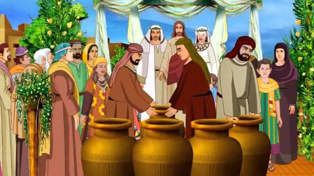 Jesus Turns Water into Wine In The Wedding At Cana ( Bible Cartoon