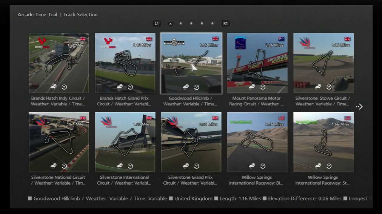 [Gran Turismo 6] Complete Track List / All Tracks/Circuits in GT6 [HD
