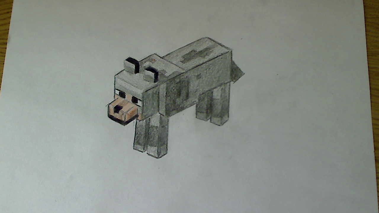 How to draw a wolf Minecraft YouTube