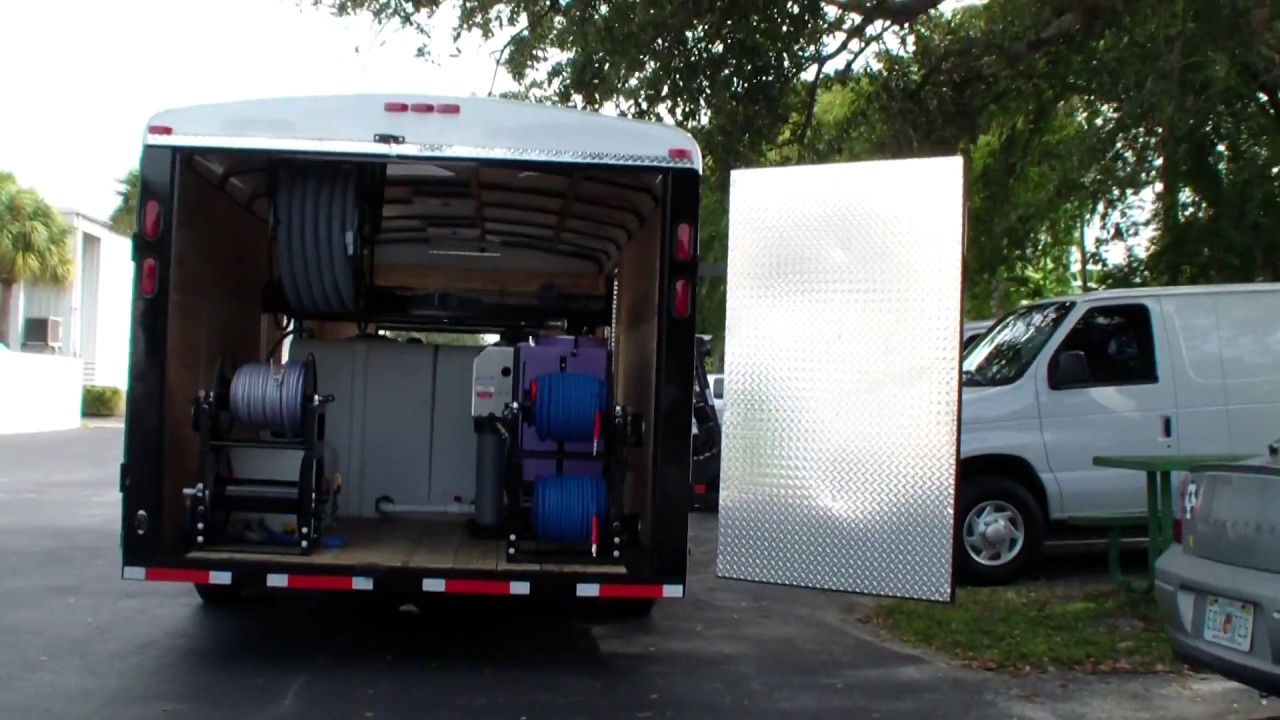 Enclosed trailer Hydro Tek's 3500 PSI 9 GPM 30 HP pressure washer