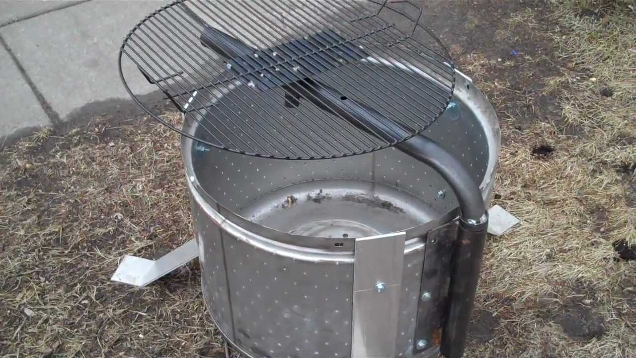 Stainless Steel Washer Drum Fire Pit With Grill YouTube