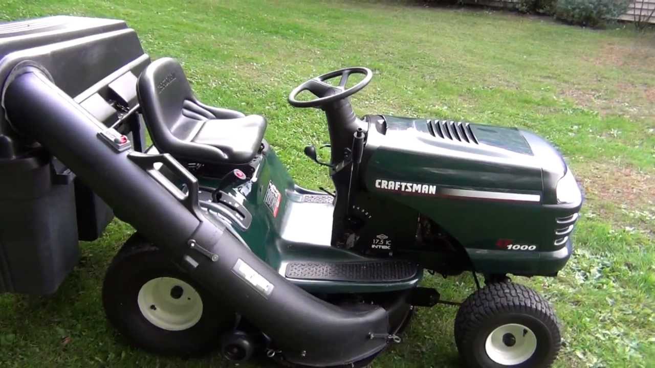 Craftsman LT1000 Tractor with 3 Bin Bagger for Sale on Ebay YouTube