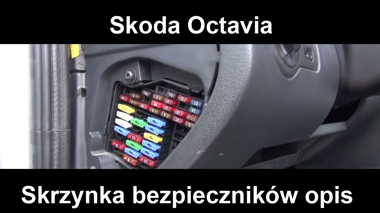 Skrzynka bezpieczników Skoda Octavia.Opis bezpieczników i demontaż