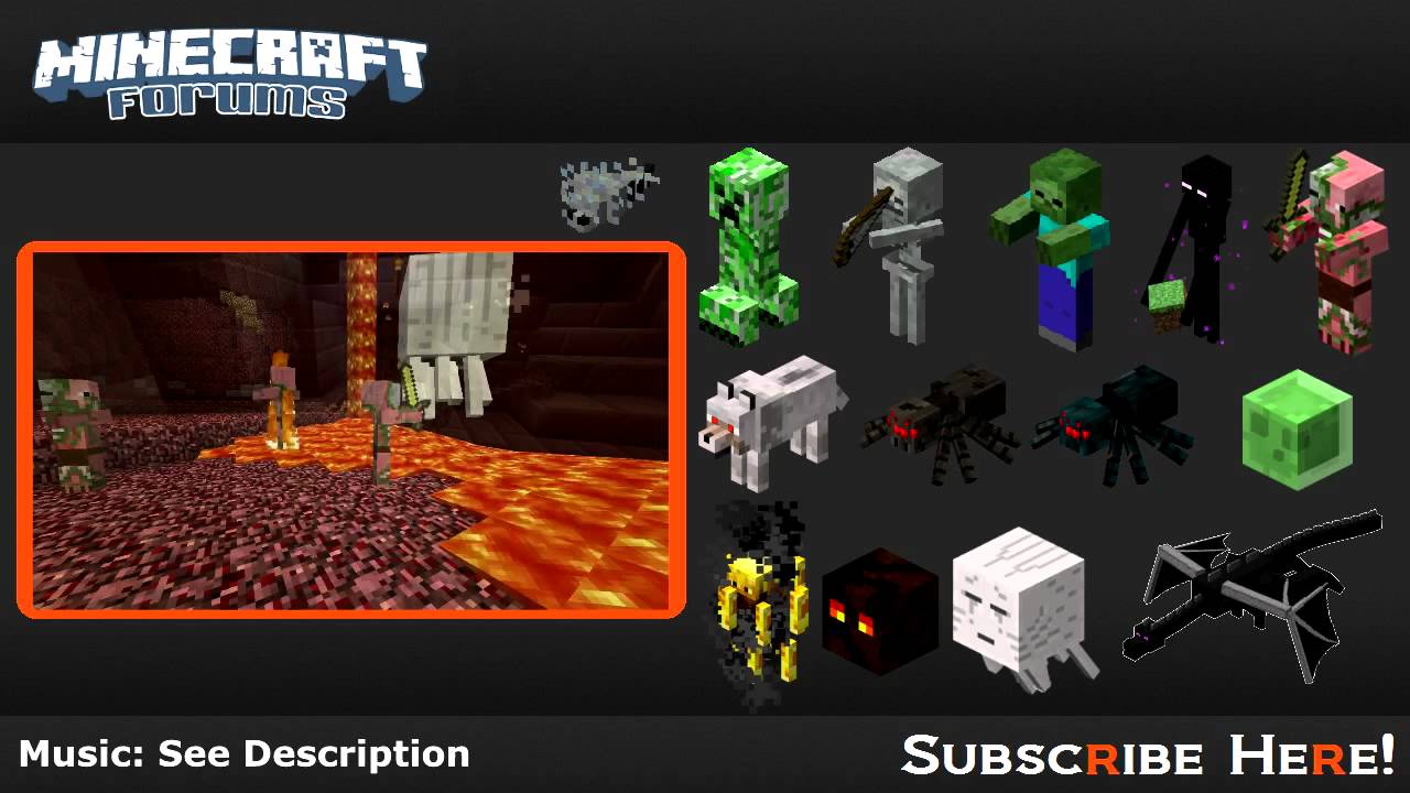Minecraft Mobs Hostile Mobs (+Hub) YouTube
