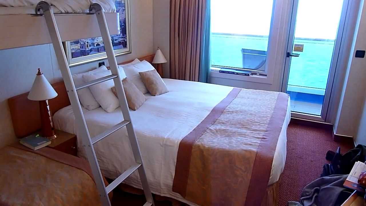 Carnival Splendor Outside Stateroom 8443 Tour 4 Person Quad Setup