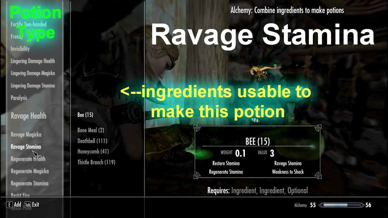 Skyrim Potion Recipes YouTube
