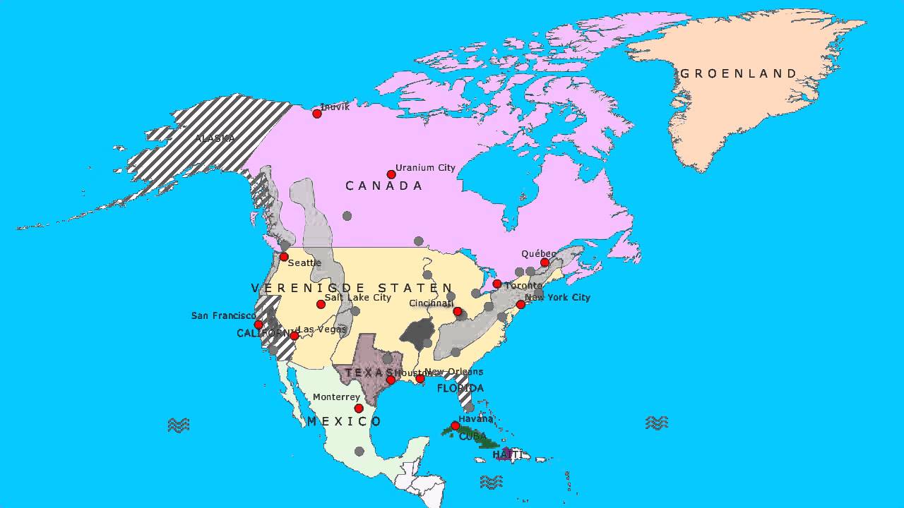 Kaart Noord Amerika Met Steden Topografie NoordAmerika YouTube