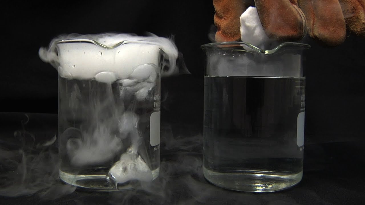 Liquid Nitrogen Cooled Dry Ice in Water! YouTube
