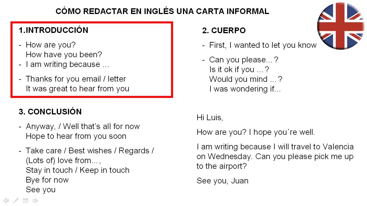 Cómo Redactar una Carta Informal en Inglés YouTube