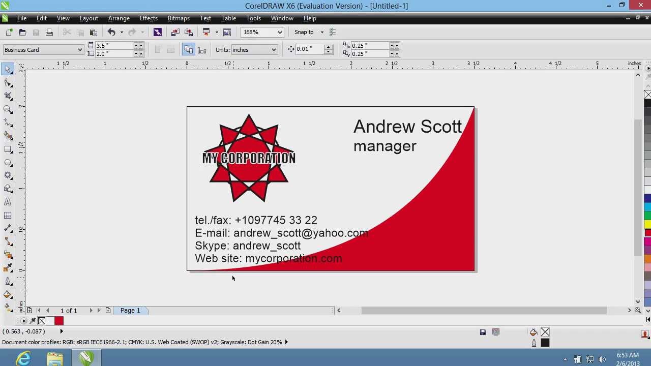 How to Create Business Cards in CorelDraw YouTube