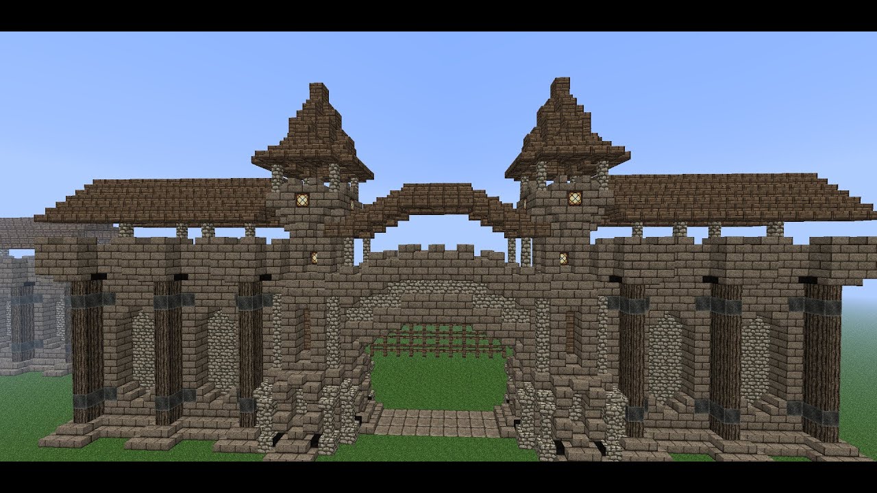 Minecraft Medieval Wall Tutorial How to Build a Wall Part 2 (Wall
