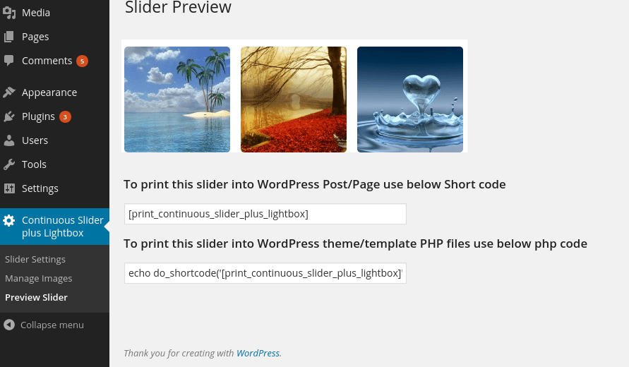 WordPress continuous image carousel with lightbox Pro I13  Solution