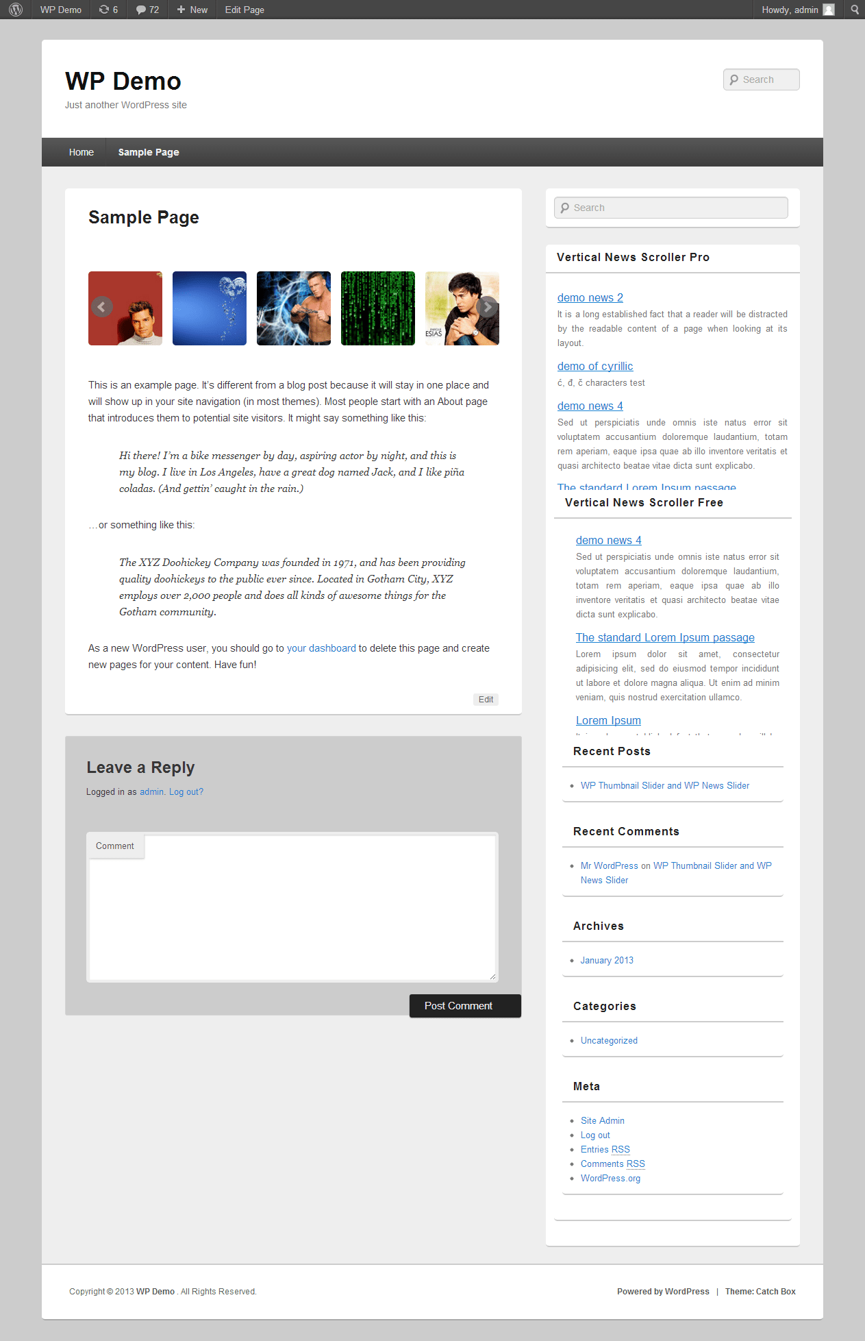 WordPress Responsive Thumbnail Slider Pro I13  Solution
