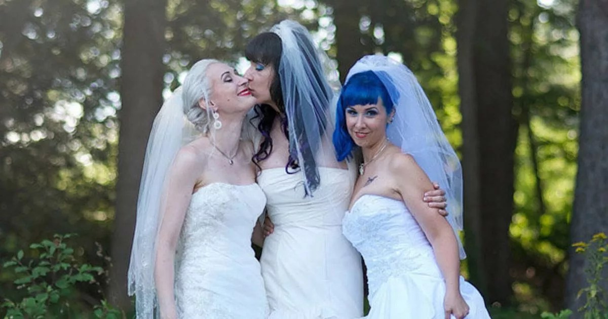 Here come the brides! The world's first married lesbian threesome celebrate their love Daily Star