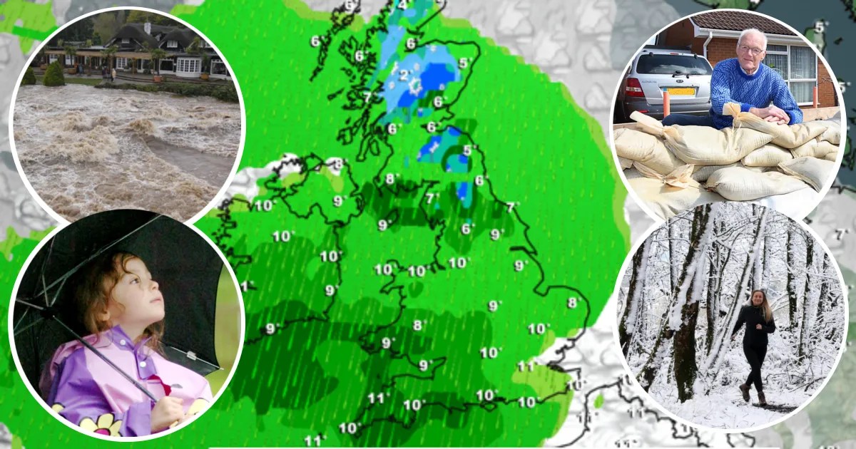 Weather forecast for Devon predicts heavy rain, flooding and even SNOW to hit county tonight
