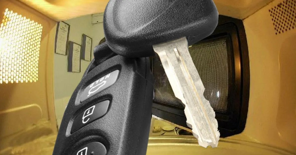 People are putting car keys in the microwave oven for a very good