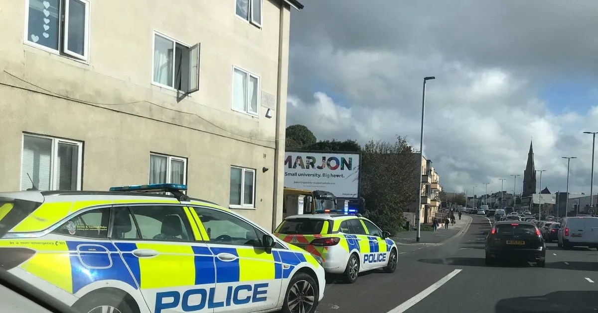 Congestion in Plymouth city centre after crash between motorcyclist and