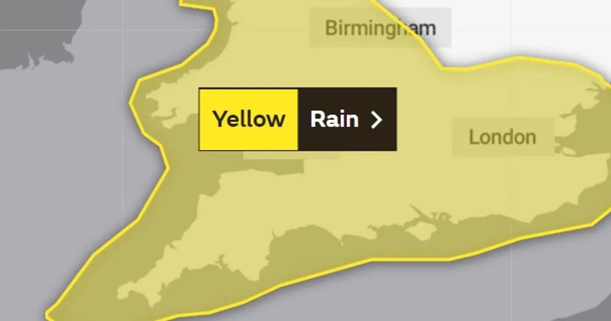 Met Office issues 27hour rain warning for Plymouth Plymouth Live