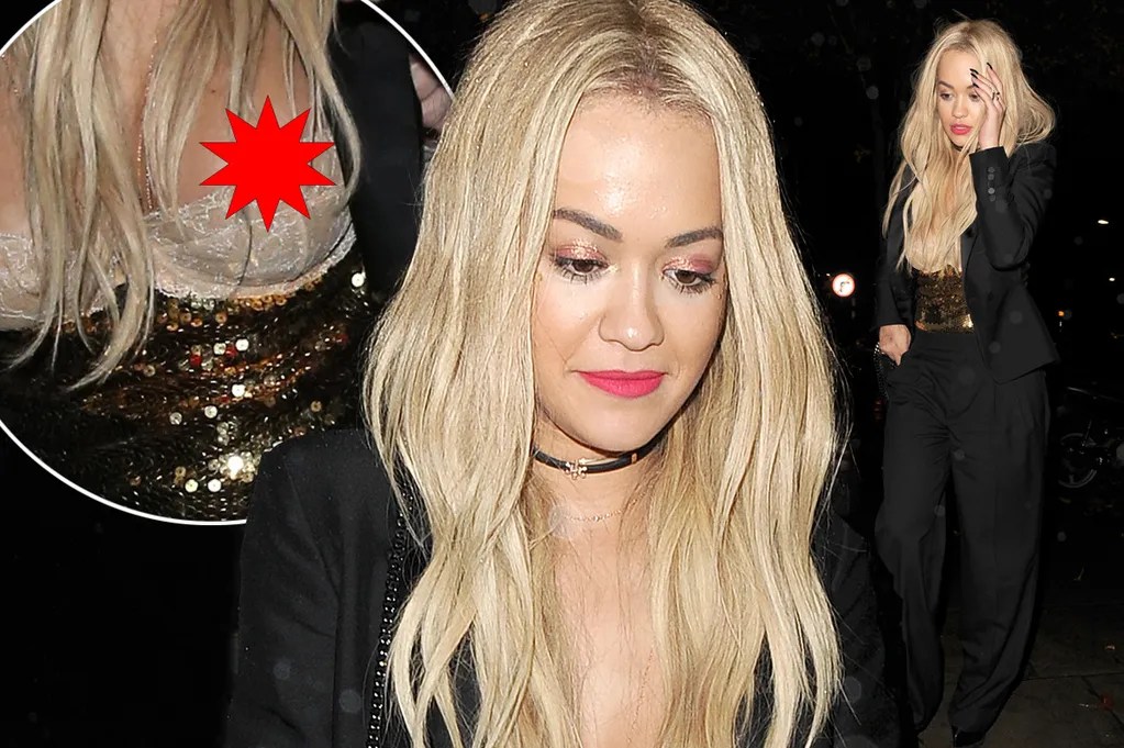 Rita Ora suffers nip slip wearing a VERY racy top for her stylist's