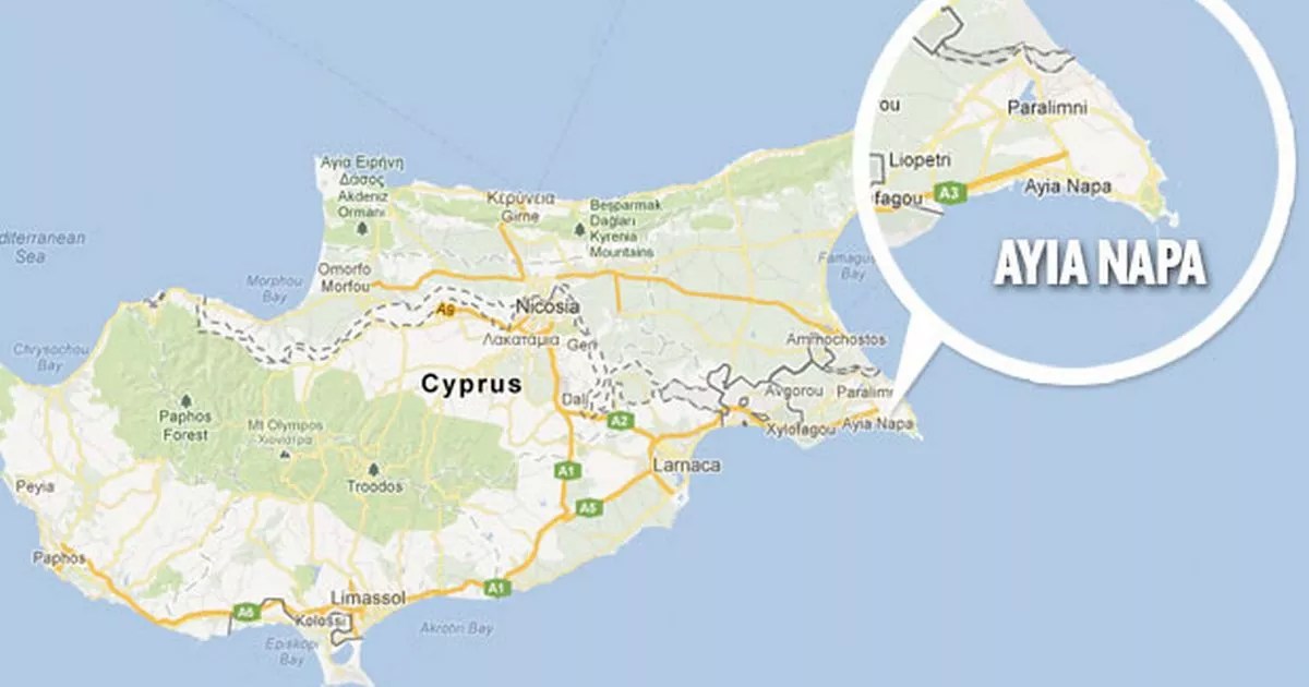 Cyprus Ayia Napa Map British soldier stabbed to death in Ayia Napa Mirror Online