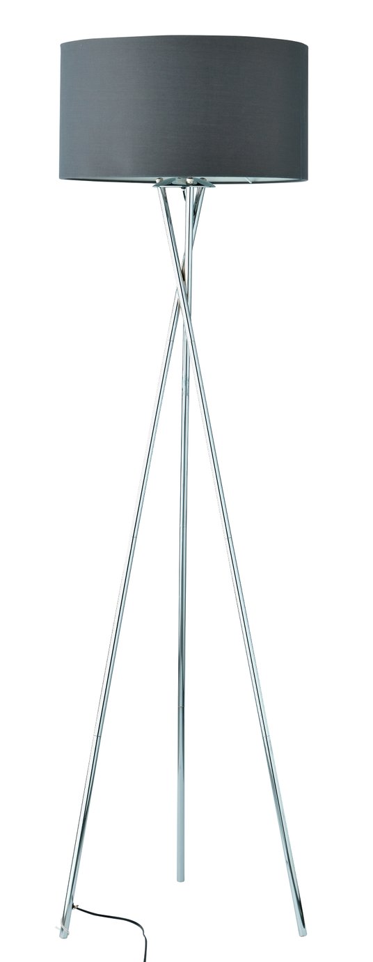 Argos Home Tripod Floor Lamp Grey & Chrome (8034205) Argos Price