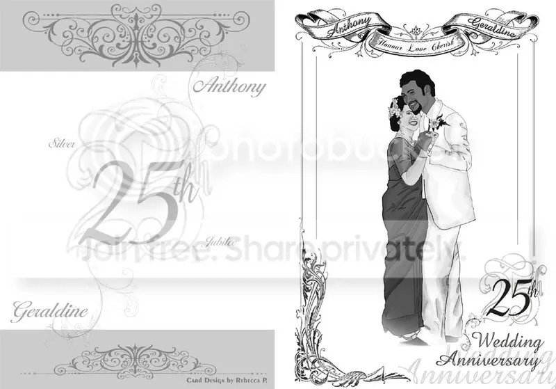 Rebecca's Design Blog Silver Jubilee Wedding Anniversary Invitation Card