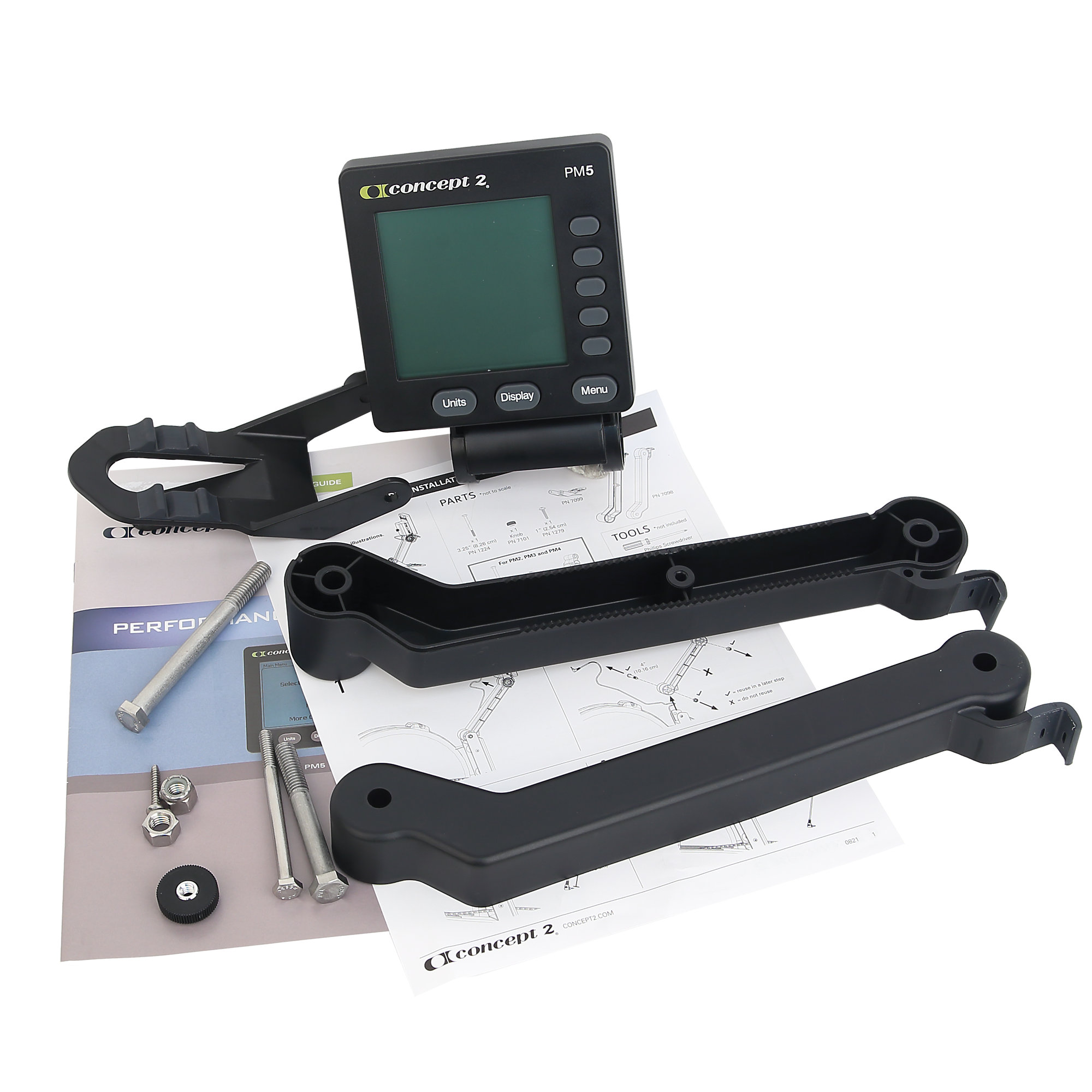 Pm5 Retrofit Assembly With Device Holder For Concept2 Rower Model C/d