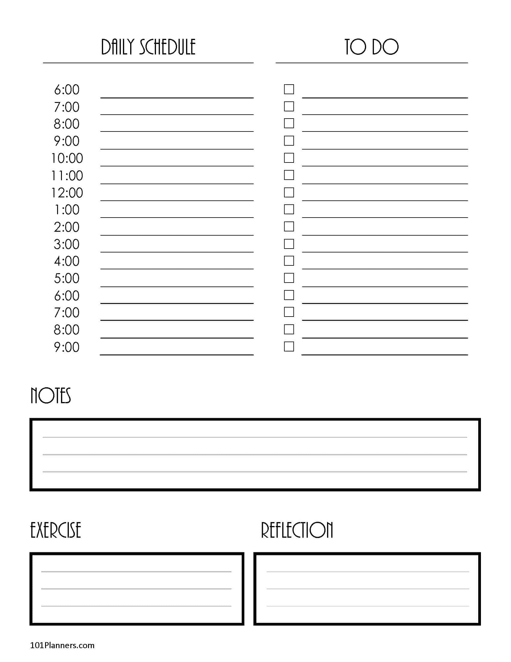 Daily Planner Templates Format, Free, Download