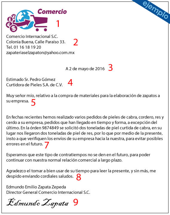 Ejemplos de Carta Comercial