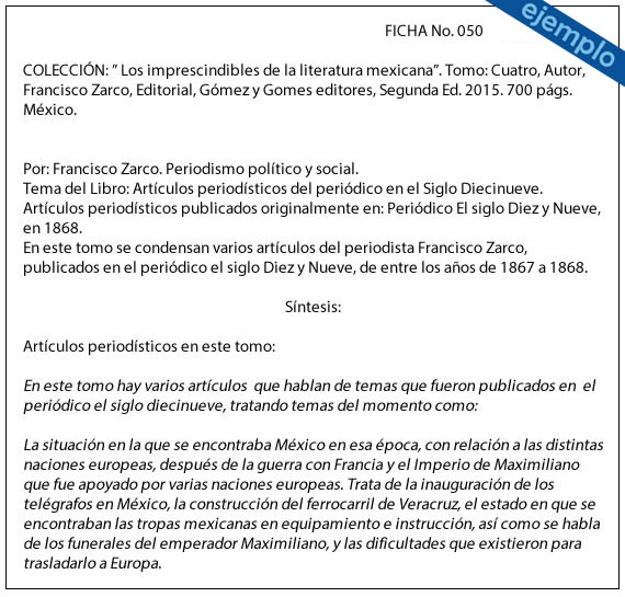 Ejemplos de Ficha de Síntesis