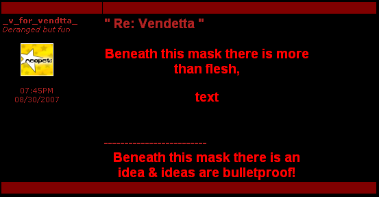 V For Vendetta
