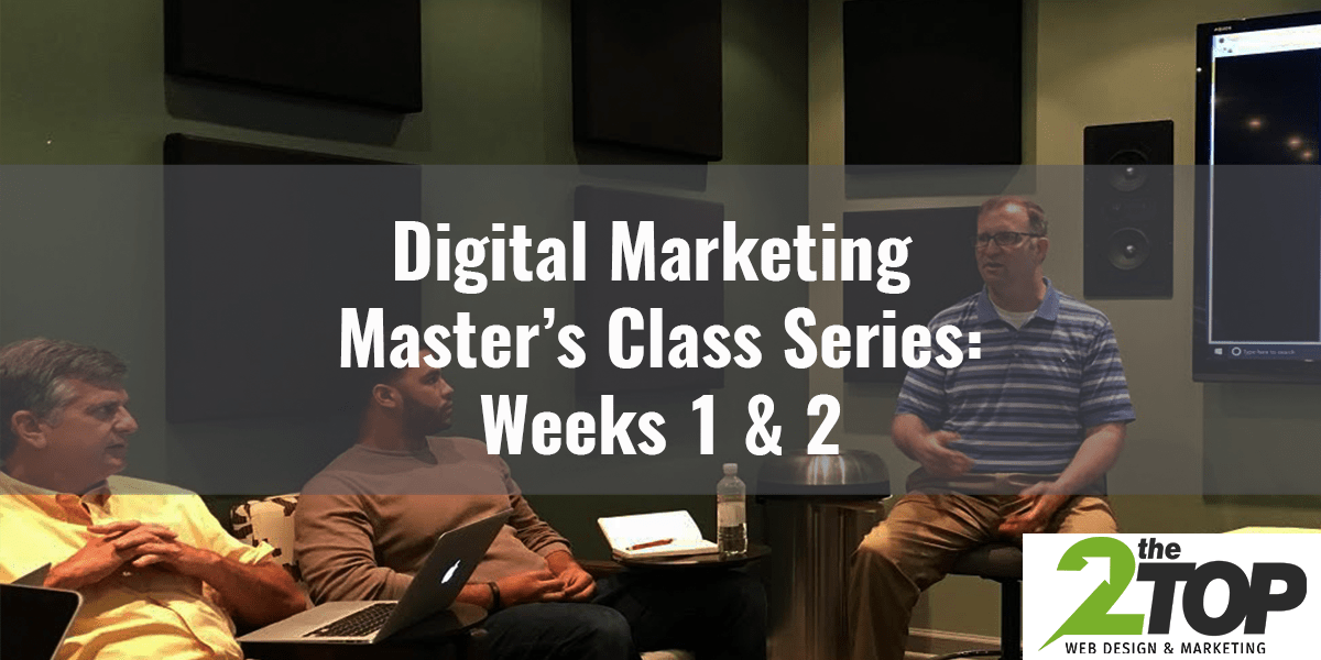 Digital Marketing Master’s Class Blog Series Weeks 1 & 2