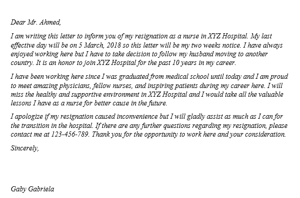 A Professional Guidance to Nurse Practitioner Resignation Letter