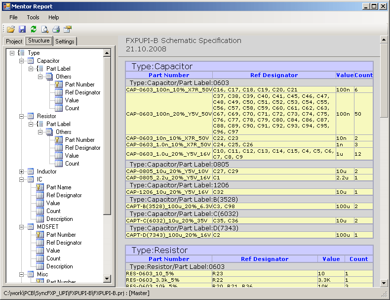 MRPT Bill of Materials for Expedition PCB