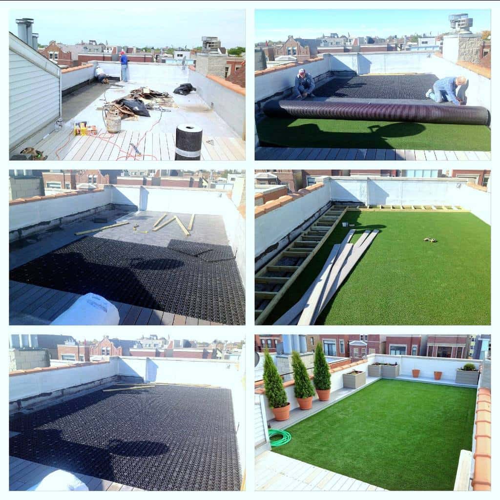 Green Roof Drainage System with AirField's AirDrain. What
