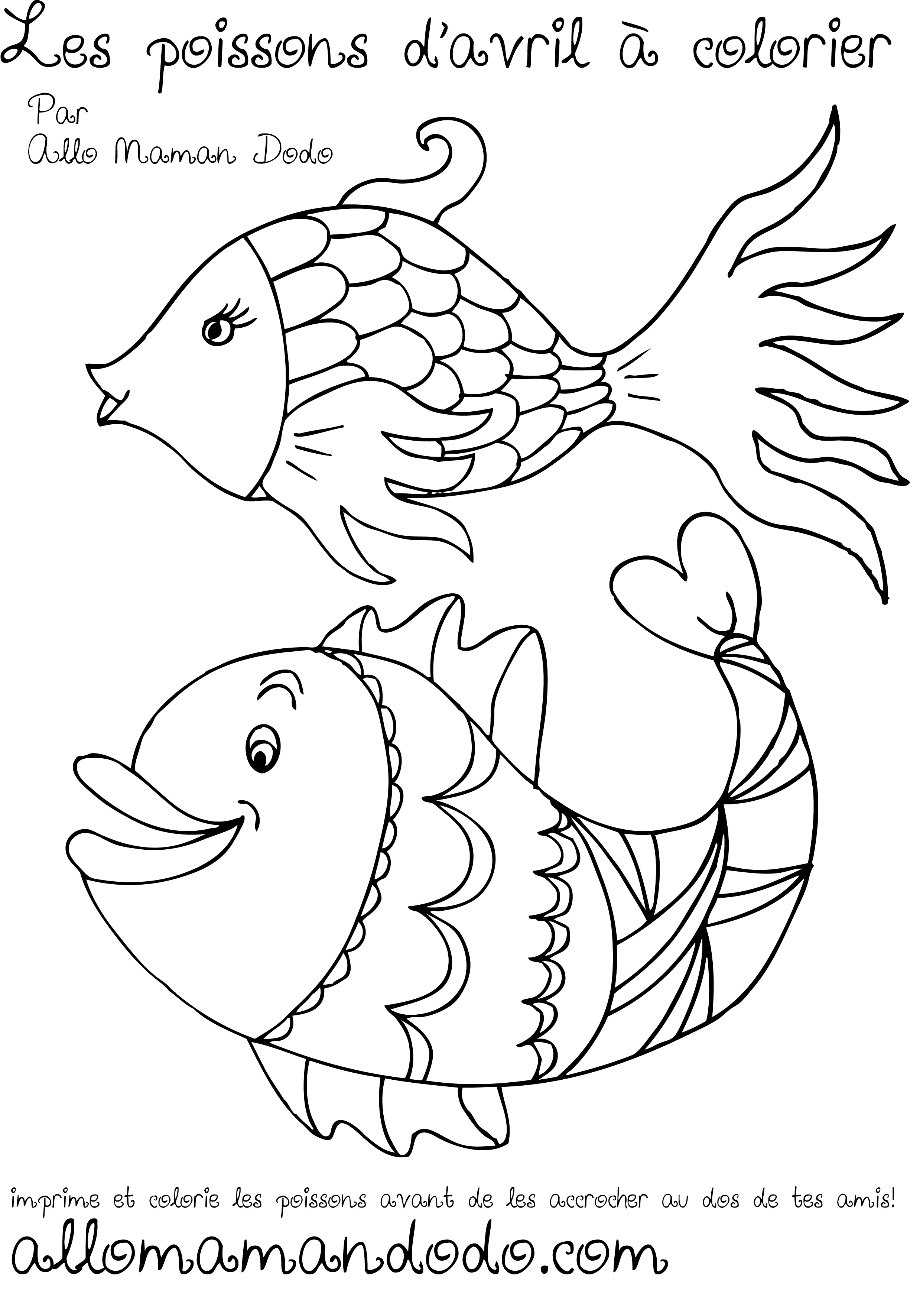Des poissons à imprimer, colorier, et accrocher! (Poisson d'avril!) Allo Maman Dodo
