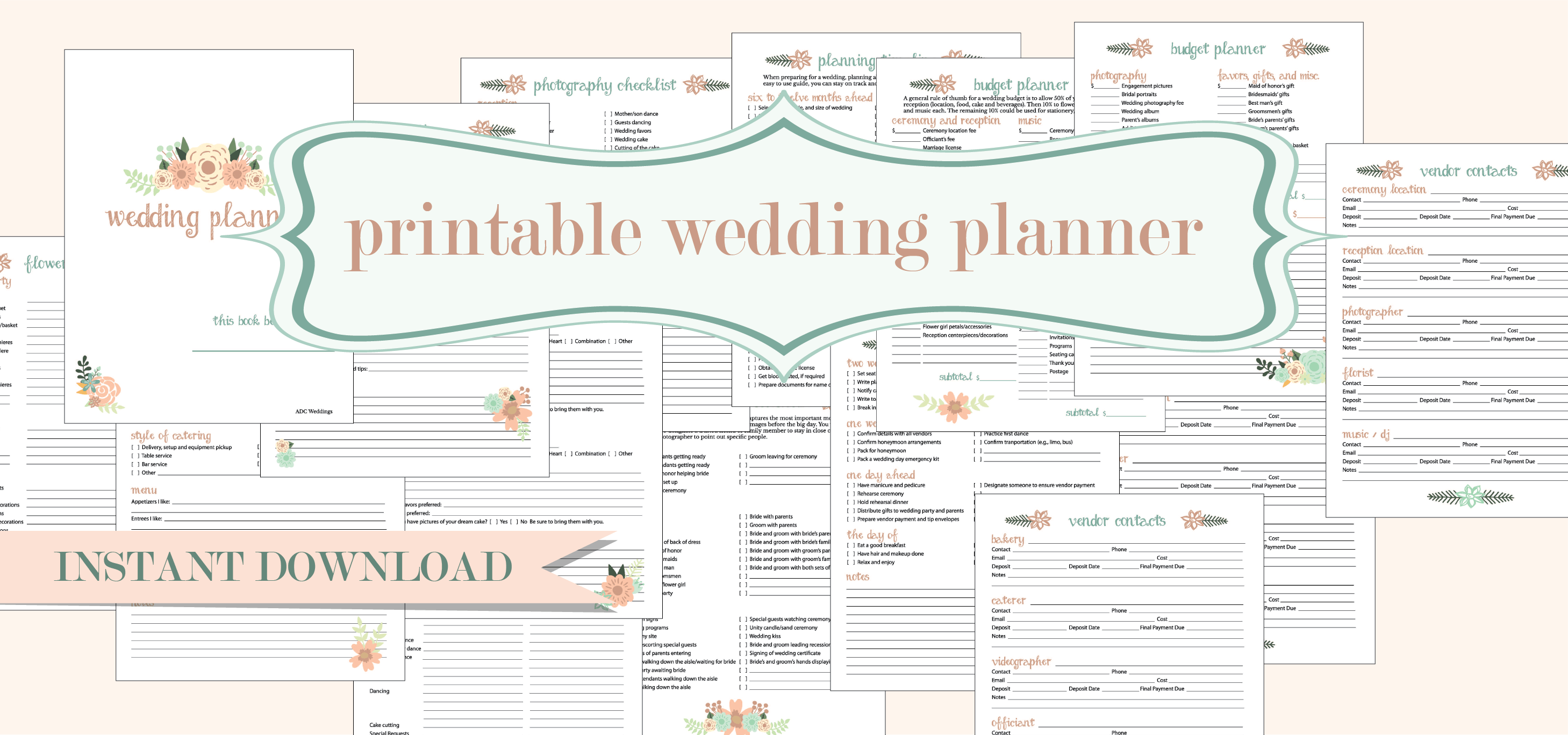 FREE Printable Wedding Planner American Dream Cakes