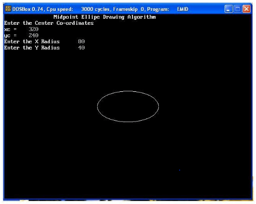 Implementing Midpoint Ellipse Algorithm in C++