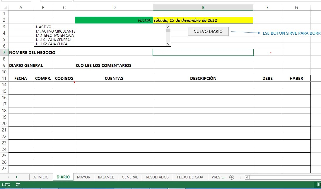 Sistema Contable Libro Diario Blog Aplica Excel Contable