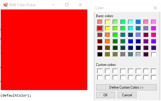 RGB Color picker and C sharp Arduino Learning