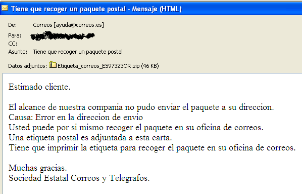 S’incrementen les estafes per correu electrònic Área de