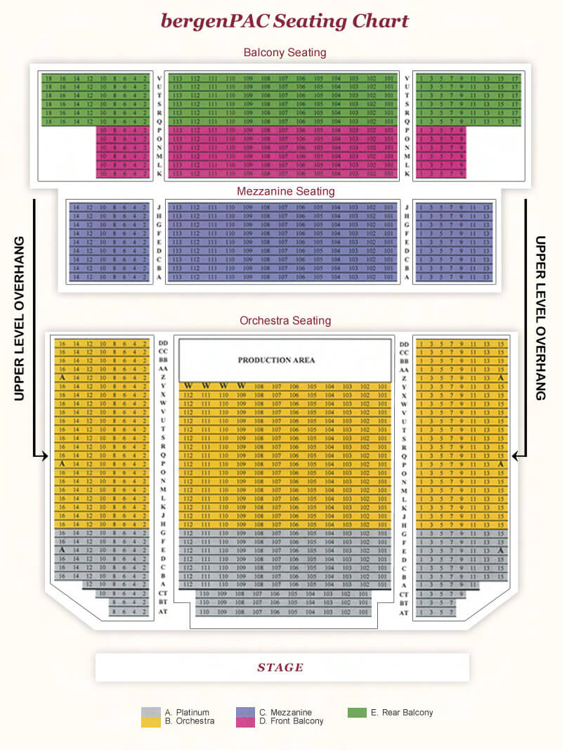 Seating Chart Bergen Performing Arts Center