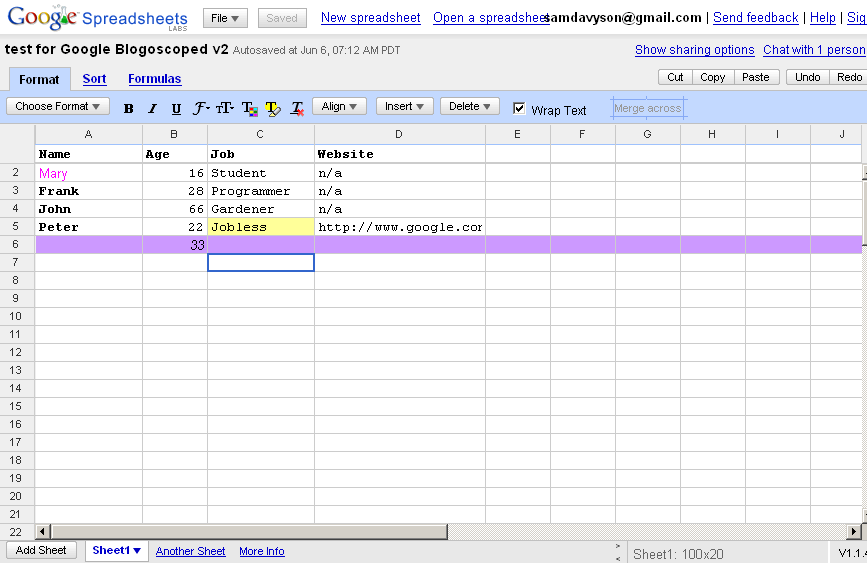Inside Google Spreadsheets