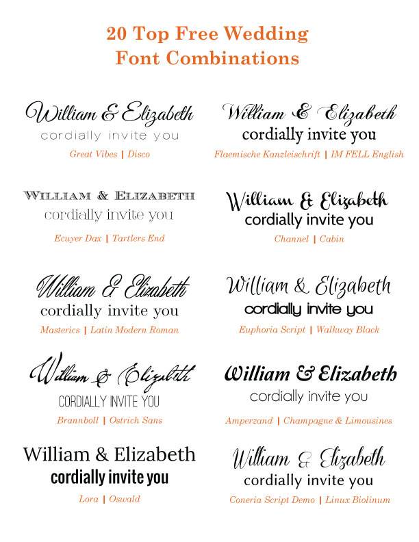 20 Popular Free Google Wedding Font Combinations BonFX