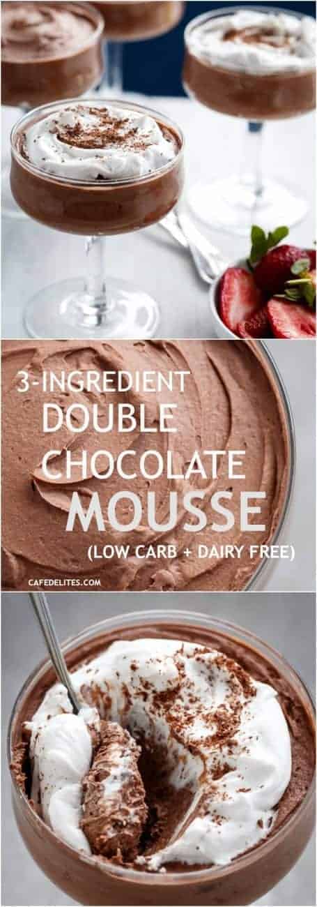 Gently fold yolks into chocolate mixture until slightly combined while trying not to deflate yolks. 3- Ingredient Double Chocolate Mousse (Low Carb) - Cafe ...