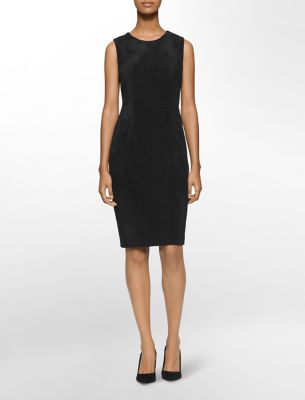 calvin klein womens faux suede sheath dress eBay