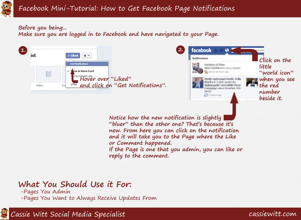 How to Get Facebook Page Notifications Cassie Witt
