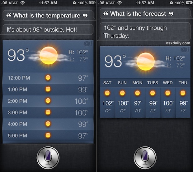 Get Detailed Weather Information with Siri Temperature, Forecasts