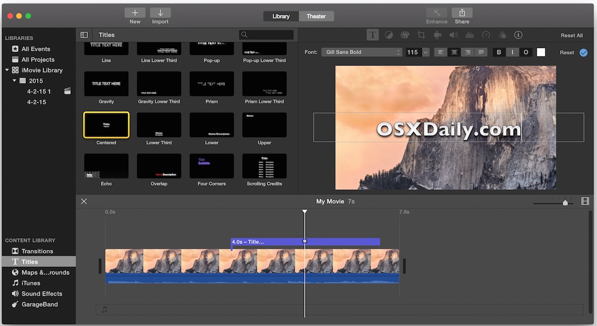 How to Add Text to Video with iMovie in Mac OS X